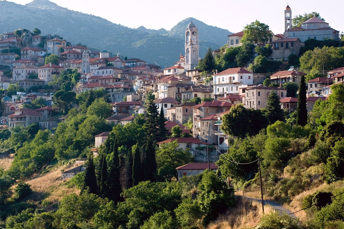 Le village Dimitsana à Arcadia